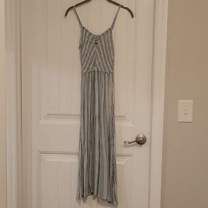 Smocked Bodice Sage Green Midi Dress, XS